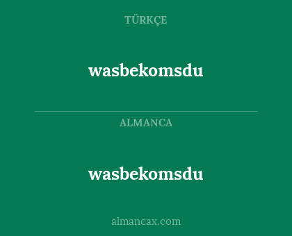 wasbekomsdu - wasbekomsdu