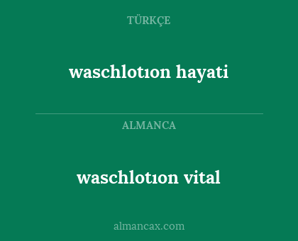 waschlotıon hayati - waschlotıon vital