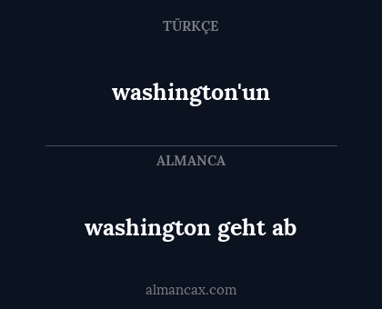 washington geht ab - washington'un