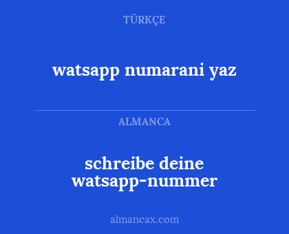 watsapp numarani yaz - schreibe deine watsapp-nummer