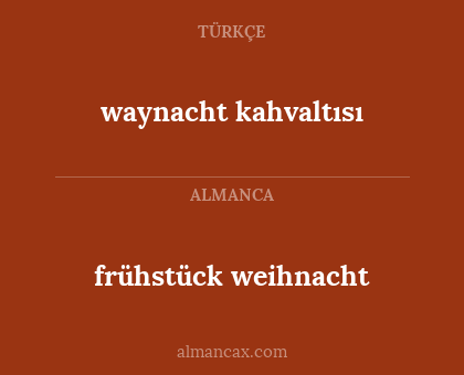 waynacht kahvaltısı - frühstück weihnacht