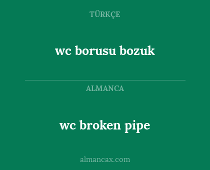 wc broken pipe - wc borusu bozuk