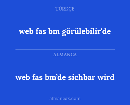 web fas bm görülebilir'de - web fas bm’de sichbar wird