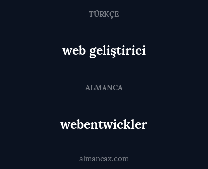webentwickler - web geliştirici