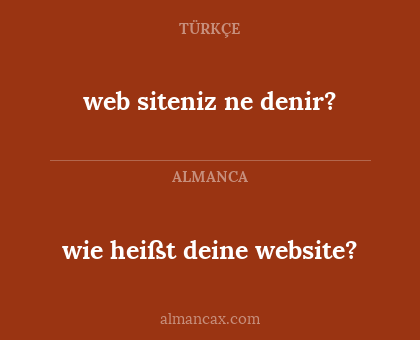 web siteniz ne denir? - wie heißt deine website?