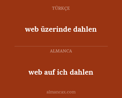 web üzerinde dahlen - web auf ich dahlen