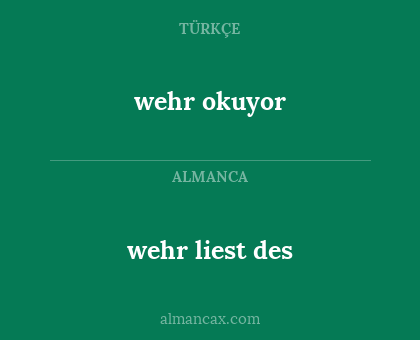 wehr liest des - wehr okuyor