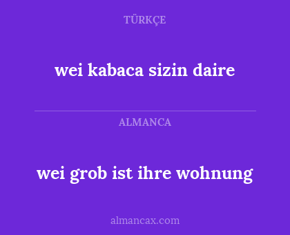 wei grob ist ihre wohnung - wei kabaca sizin daire