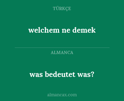 was bedeutet was? - welchem ne demek
