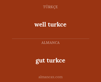well turkce - gut turkce