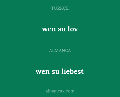 wen su lov - wen su liebest