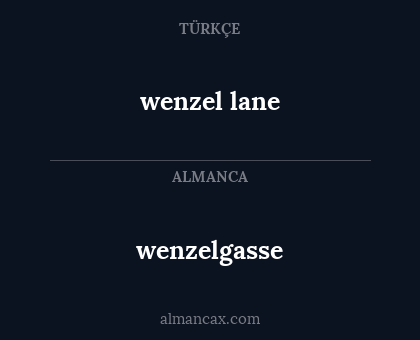 wenzelgasse - wenzel lane