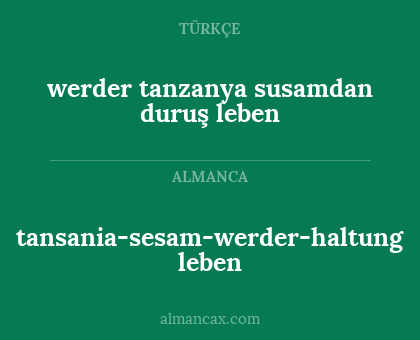 tansania-sesam-werder-haltung leben - werder tanzanya susamdan duruş leben