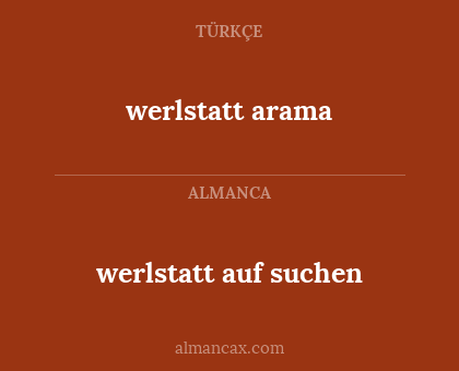 werlstatt arama - werlstatt auf suchen