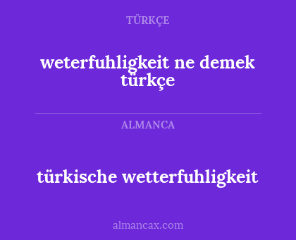 weterfuhligkeit ne demek türkçe - türkische wetterfuhligkeit