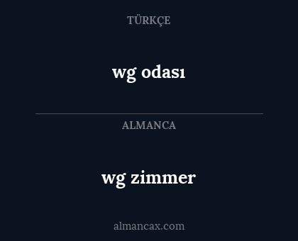 wg odası - wg zimmer