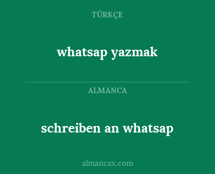 whatsap yazmak - schreiben an whatsap