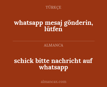 whatsapp mesaj gönderin, lütfen - schick bitte nachricht auf whatsapp