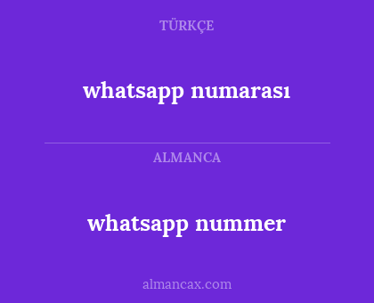 whatsapp numarası - whatsapp nummer