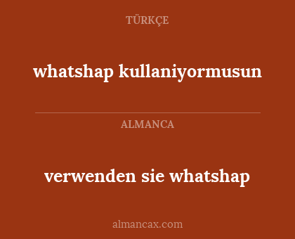 verwenden sie whatshap - whatshap kullaniyormusun