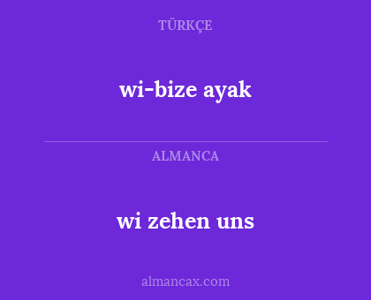 wi-bize ayak - wi zehen uns