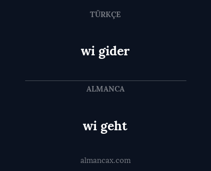 wi gider - wi geht