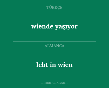 lebt in wien - wiende yaşıyor