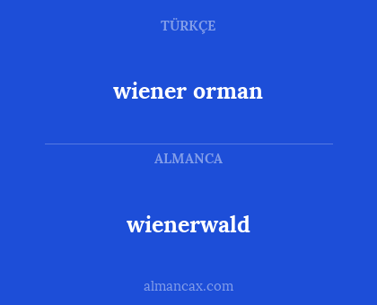 wienerwald - wiener orman
