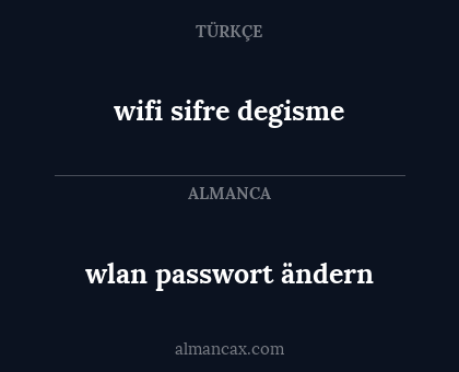 wlan passwort ändern - wifi sifre degisme