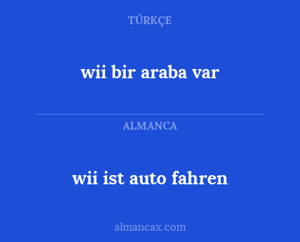 wii bir araba var - wii ist auto fahren