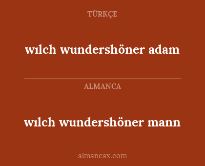wılch wundershöner adam - wılch wundershöner mann