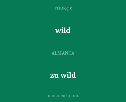 wild - zu wild