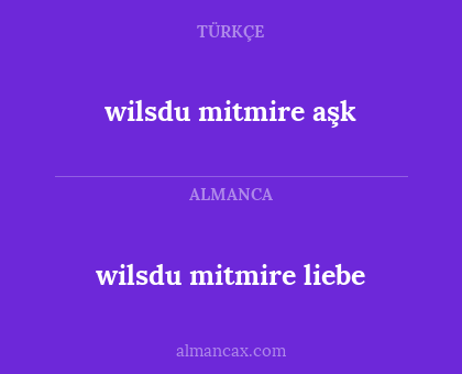 wilsdu mitmire liebe - wilsdu mitmire aşk