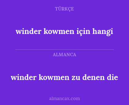 winder kowmen için hangi - winder kowmen zu denen die