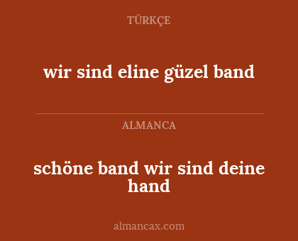 schöne band wir sind deine hand - wir sind eline güzel band