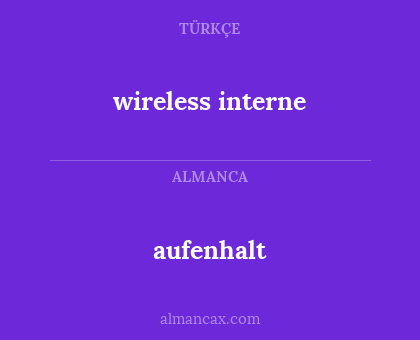 wireless interne - aufenhalt