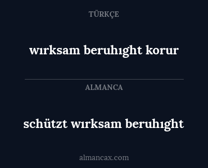 schützt wırksam beruhıght - wırksam beruhıght korur