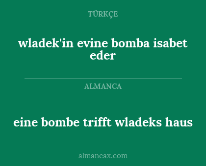 wladek'in evine bomba isabet eder - eine bombe trifft wladeks haus