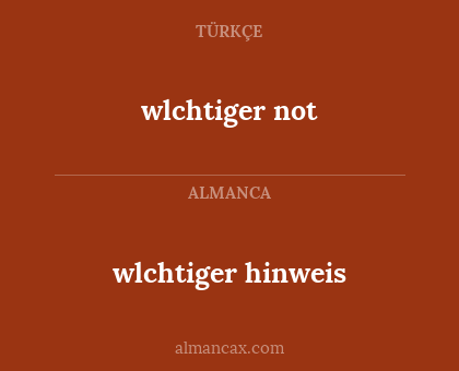 wlchtiger not - wlchtiger hinweis