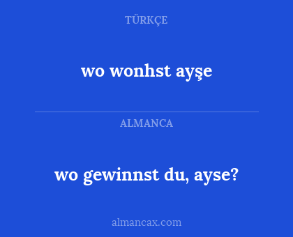 wo wonhst ayşe - wo gewinnst du, ayse?