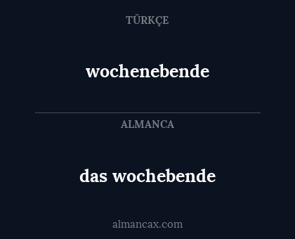 wochenebende - das wochebende