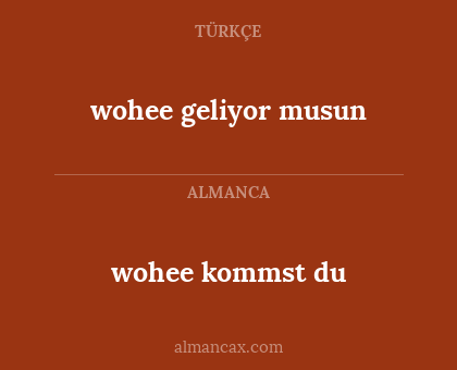 wohee geliyor musun - wohee kommst du