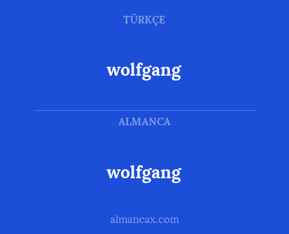 wolfgang - wolfgang
