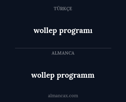wollep programı - wollep programm