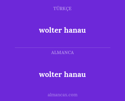 wolter hanau - wolter hanau