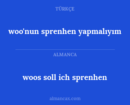 woos soll ich sprenhen - woo'nun sprenhen yapmalıyım