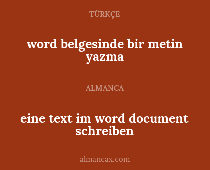 eine text im word document schreiben - word belgesinde bir metin yazma