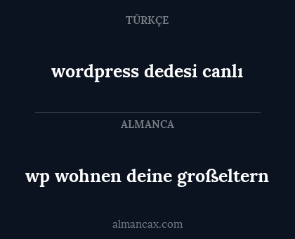 wordpress dedesi canlı - wp wohnen deine großeltern