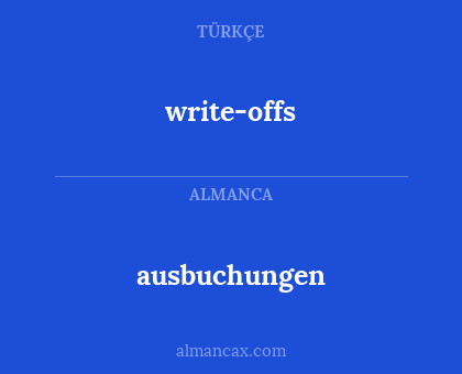 write-offs - ausbuchungen