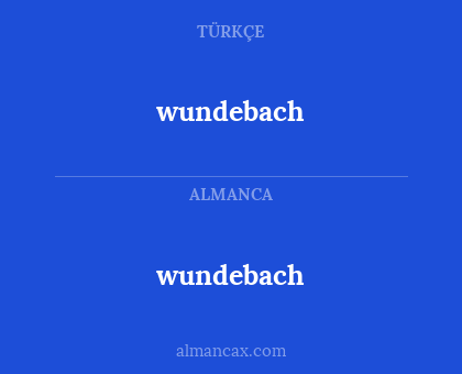 wundebach - wundebach